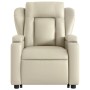 Sillón de masaje elevable eléctrico cuero sintético crema by , Armchairs - Ref: Foro24-3204566, Price: 368,84 €, Discount: %