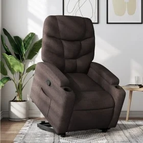 Verstellbarer Aufstehsessel aus dunkelbraunem Stoff von , Sessel - Ref: Foro24-3204601, Preis: 281,95 €, Rabatt: %