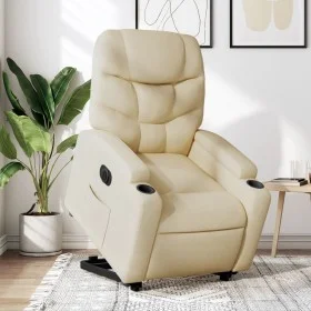 Sillón eléctrico reclinable elevable de tela color crema de , Sillones - Ref: Foro24-3204629, Precio: 333,27 €, Descuento: %