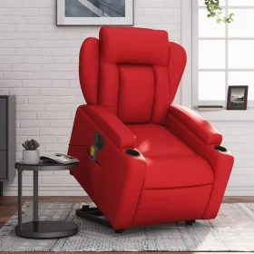Sillón de majaje elevable eléctrico cuero artificial rojo by , Armchairs - Ref: Foro24-3204570, Price: 386,06 €, Discount: %