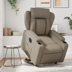 Sillón elevable eléctrico cuero artificial capuchino by , Armchairs - Ref: Foro24-3204564, Price: 364,54 €, Discount: %