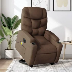 Elektrischer, verstellbarer, wiederverstellbarer Massagesessel aus braunem Stoff. von , Sessel - Ref: Foro24-3204636, Preis: ...