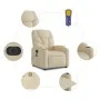Sillón de masaje eléctrico reclinable elevable tela crema by , Armchairs - Ref: Foro24-3204641, Price: 373,55 €, Discount: %