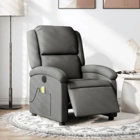 Sillón reclinable de masaje eléctrico tela gris oscuro by , Armchairs - Ref: Foro24-3204153, Price: 257,88 €, Discount: %