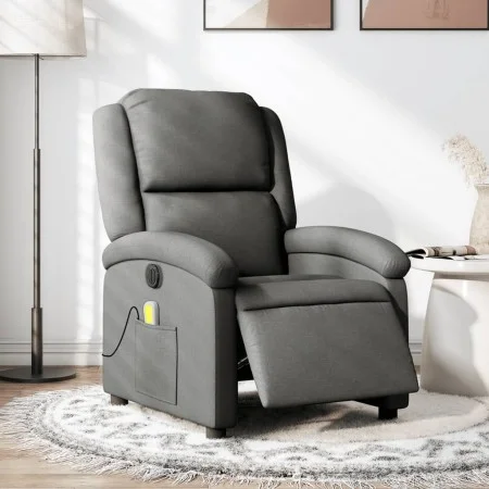 Sillón reclinable de masaje eléctrico tela gris oscuro by , Armchairs - Ref: Foro24-3204153, Price: 257,83 €, Discount: %