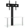 Eck-TV-Möbel mit 2 Ebenen für 32-70 Zoll, schwarz-silberfarben. von , TV-Möbel - Ref: Foro24-358168, Preis: 102,41 €, Rabatt: %