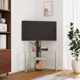 Mueble TV esquina 3 niveles para 32-70 pulgadas negro plateado de , Muebles TV - Ref: Foro24-358177, Precio: 111,74 €, Descue...