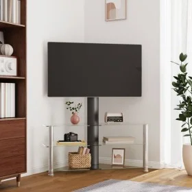 Mueble TV esquina 3 niveles para 32-70 pulgadas negro plateado by , TV Furniture - Ref: Foro24-358180, Price: 114,55 €, Disco...