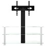 Eck-TV-Möbel mit 3 Ebenen für 32-70 Zoll, schwarz-silberfarben. von , TV-Möbel - Ref: Foro24-358180, Preis: 112,41 €, Rabatt: %