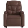 Sillón reclinable elevable cuero sintético marrón de , Sillones - Ref: Foro24-3204660, Precio: 288,68 €, Descuento: %