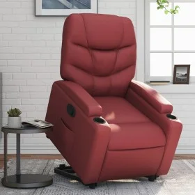 Sillón reclinable elevable cuero artificial rojo tinto by , Armchairs - Ref: Foro24-3204662, Price: 314,77 €, Discount: %