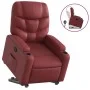Sillón reclinable elevable cuero artificial rojo tinto de , Sillones - Ref: Foro24-3204662, Precio: 314,61 €, Descuento: %