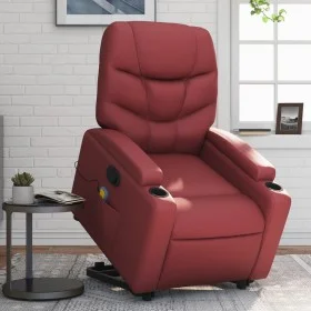 Sillón reclinable de masaje de pie cuero artificial rojo tinto by , Armchairs - Ref: Foro24-3204669, Price: 304,09 €, Discoun...