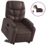 Sillón reclinable elevable eléctrico de cuero sintético marrón by , Armchairs - Ref: Foro24-3204674, Price: 317,85 €, Discoun...