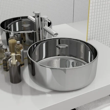 Lavabo 40x15 cm cerámica plateado de vidaXL, Lavabos - Ref: Foro24-143499, Precio: 48,68 €, Descuento: %