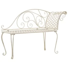 Banco tumbona de jardín de acero blanco envejecido 128 cm de vidaXL, Bancos de jardín - Ref: Foro24-45431, Precio: 138,27 €, ...