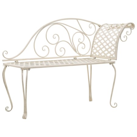 Gartenliegebank aus gealtertem weißem Stahl, 128 cm von vidaXL, Gartenbänke - Ref: Foro24-45431, Preis: 144,03 €, Rabatt: %