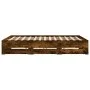 Smoked oak engineered wood bed with drawers 200x200 cm by , Beds and slatted bases - Ref: Foro24-3207249, Price: 225,41 €, Di...