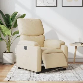 Sillón reclinable eléctrico de tela crema by , Armchairs - Ref: Foro24-3204809, Price: 248,40 €, Discount: %