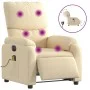 Sillón reclinable de masaje eléctrico tela color crema by , Armchairs - Ref: Foro24-3204821, Price: 288,31 €, Discount: %