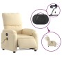 Sillón reclinable de masaje eléctrico tela color crema de , Sillones - Ref: Foro24-3204821, Precio: 296,98 €