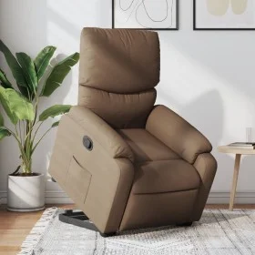 Sillón reclinable elevable de tela marrón by , Armchairs - Ref: Foro24-3204828, Price: 282,41 €, Discount: %