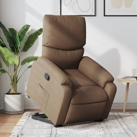 Sillón reclinable elevable de tela marrón by , Armchairs - Ref: Foro24-3204828, Price: 282,41 €, Discount: %