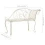 Banco tumbona de jardín de acero blanco envejecido 128 cm de vidaXL, Bancos de jardín - Ref: Foro24-45431, Precio: 144,47 €, ...