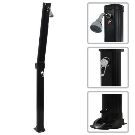 Folding black solar shower 214 cm 23 L by vidaXL, Pool and spa accessories - Ref: Foro24-91719, Price: 191,94 €, Discount: %