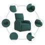 Sillón eléctrico reclinable elevable de tela verde oscuro by , Armchairs - Ref: Foro24-3204854, Price: 302,17 €, Discount: %