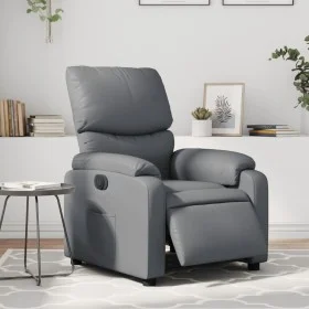 Sillón reclinable eléctrico de cuero sintético gris by , Armchairs - Ref: Foro24-3204875, Price: 294,19 €, Discount: %
