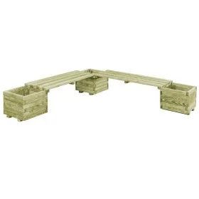 Gartenbank mit Pflanzgefäßen aus imprägniertem Kiefernholz von vidaXL, Töpfe und Pflanzgefäße - Ref: Foro24-44948, Preis: 186...
