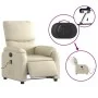 Sillón de masaje reclinable eléctrico cuero sintético crema de , Sillones - Ref: Foro24-3204880, Precio: 280,71 €, Descuento: %