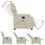 Sillón de masaje reclinable eléctrico cuero sintético crema de , Sillones - Ref: Foro24-3204880, Precio: 280,71 €, Descuento: %