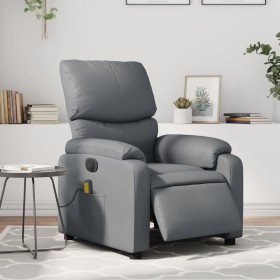 Sillón de masaje reclinable eléctrico cuero sintético gris by , Armchairs - Ref: Foro24-3204882, Price: 262,51 €, Discount: %