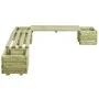 Banco de jardín con jardineras de madera de pino impregnada de vidaXL, Maceteros y jardineras - Ref: Foro24-44948, Precio: 18...