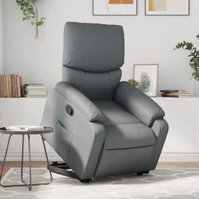 Sillón reclinable elevable cuero artificial gris by , Armchairs - Ref: Foro24-3204889, Price: 326,62 €, Discount: %
