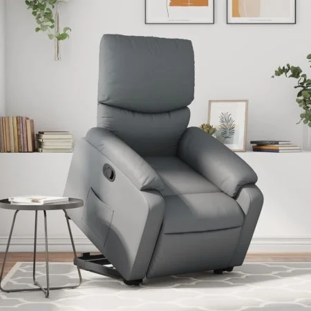Sillón reclinable elevable cuero artificial gris by , Armchairs - Ref: Foro24-3204889, Price: 326,62 €, Discount: %