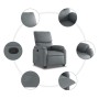 Sillón reclinable elevable cuero artificial gris by , Armchairs - Ref: Foro24-3204889, Price: 308,44 €, Discount: %