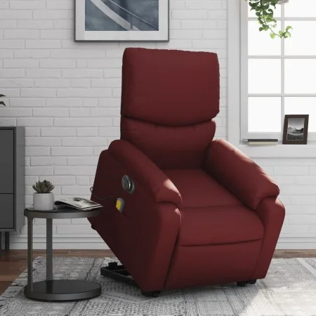 Sillón de masaje elevable eléctrico cuero artificial rojo tinto by , Armchairs - Ref: Foro24-3204911, Price: 335,07 €, Discou...