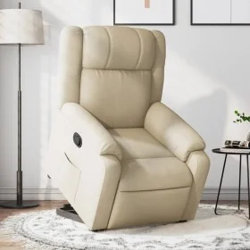 Sillón reclinable elevable de tela color crema by , Armchairs - Ref: Foro24-3205211, Price: 303,26 €, Discount: %