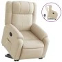 Sillón reclinable elevable de tela color crema by , Armchairs - Ref: Foro24-3205211, Price: 303,26 €, Discount: %