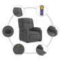 Sillón de masaje eléctrico reclinable elevable tela gris oscuro by , Armchairs - Ref: Foro24-3205239, Price: 341,51 €, Discou...
