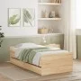 Sonoma oak bed frame with drawers 100x200 cm by , Beds and slatted bases - Ref: Foro24-3207366, Price: 155,49 €, Discount: %