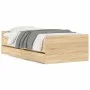 Sonoma oak bed frame with drawers 100x200 cm by , Beds and slatted bases - Ref: Foro24-3207366, Price: 155,49 €, Discount: %