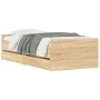 Sonoma oak bed frame with drawers 100x200 cm by , Beds and slatted bases - Ref: Foro24-3207366, Price: 155,49 €, Discount: %