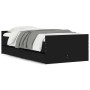 Bed frame with drawers black 90x200 cm by , Beds and slatted bases - Ref: Foro24-3207372, Price: 204,97 €, Discount: %