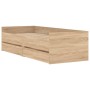 Sonoma oak bed frame with drawers 90x200 cm by , Beds and slatted bases - Ref: Foro24-3207345, Price: 171,44 €, Discount: %