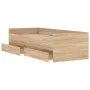Sonoma oak bed frame with drawers 90x200 cm by , Beds and slatted bases - Ref: Foro24-3207345, Price: 168,61 €, Discount: %