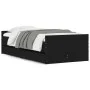Bed frame with drawers black 90x190 cm by , Beds and slatted bases - Ref: Foro24-3207379, Price: 177,66 €, Discount: %